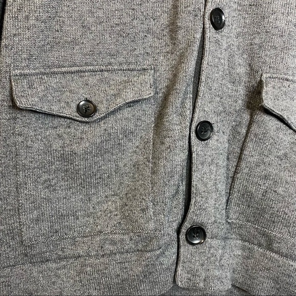 Banana Republic Gray Cotton Knit Sweater Jacket Cardigan Pockets Medium M - Picture 9 of 16